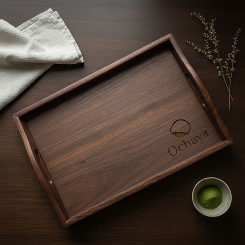 Ochaya Wooden Tray – Carving Visible